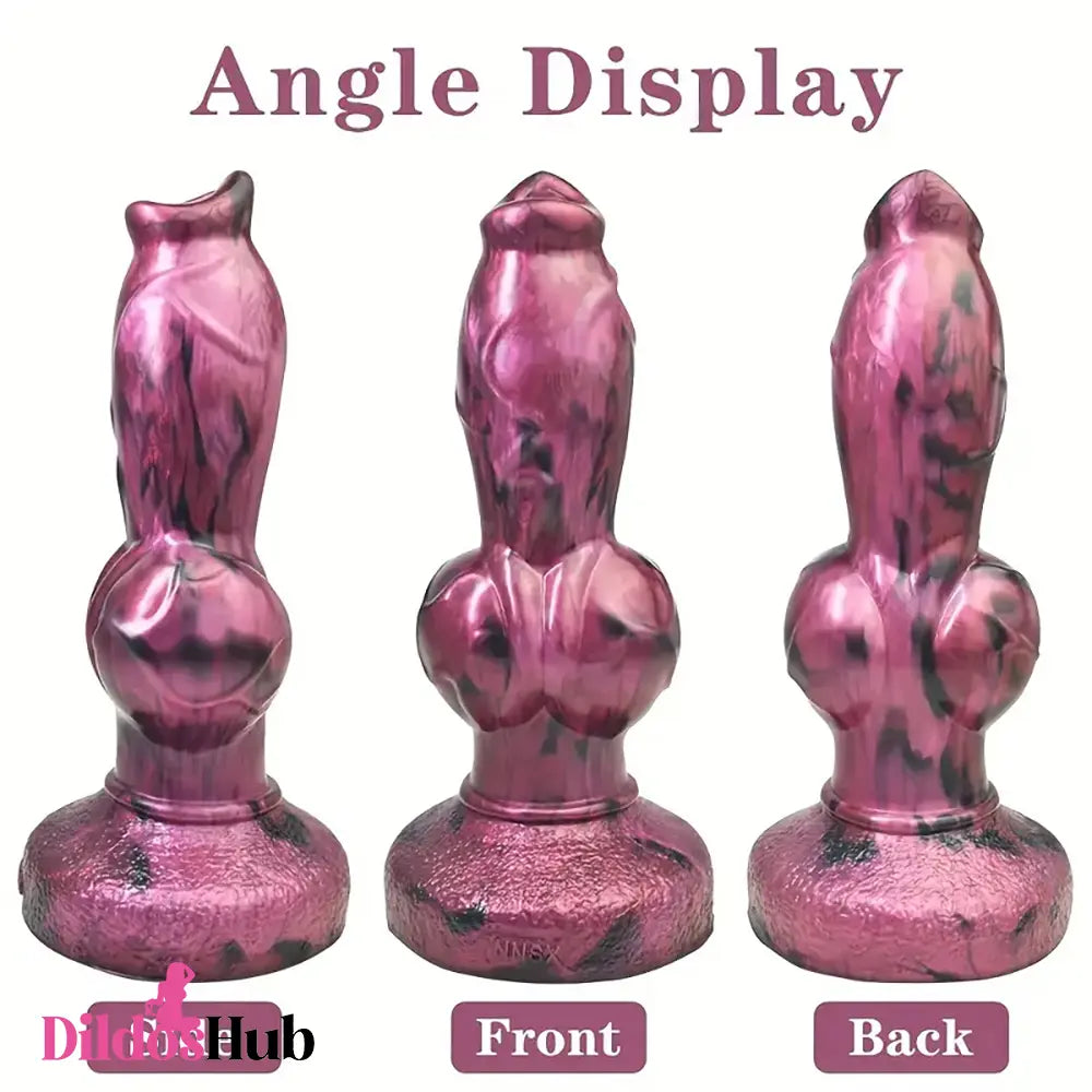 8.66in Dog Penis Knot Silicone Soft Big Animal Women Dildo With Suction Cup