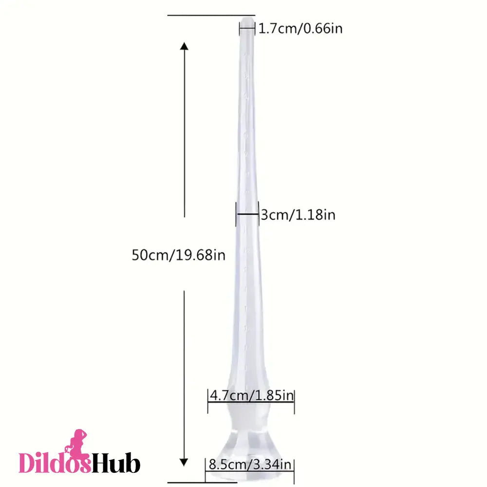 15.74in 19.68in Extra Long Huge Clear Measurable Scale Dick Anal Plug Dildo
