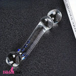 5.98in Clear Glass Double Sided Spiked Dildo Penis Erotic Toy For Feeling