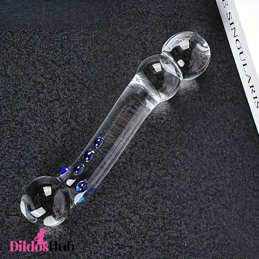 5.98in Clear Glass Double Sided Spiked Dildo Penis Erotic Toy For Feeling