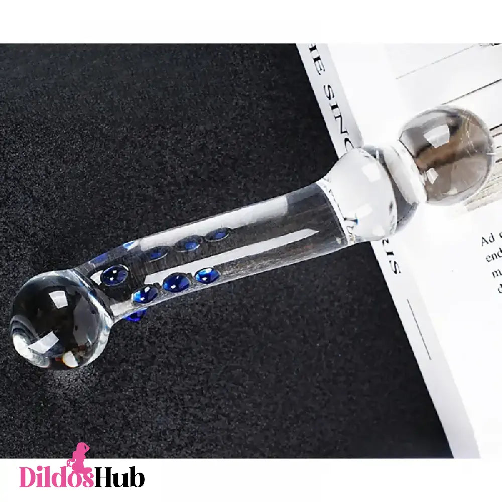 5.98in Clear Glass Double Sided Spiked Dildo Penis Erotic Toy For Feeling