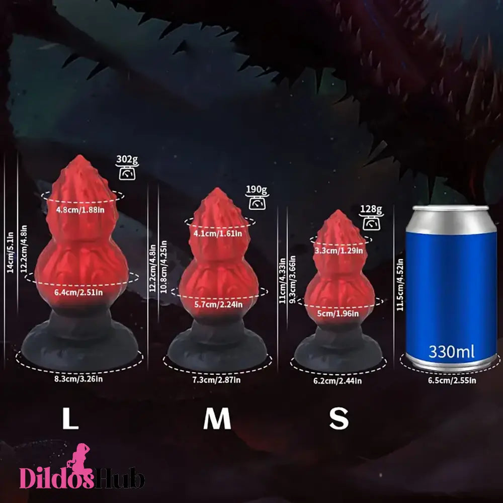4.33in 4.8in 5.1in Soft Silicone Small Spiked Beads Butt Plug Dick Dildo