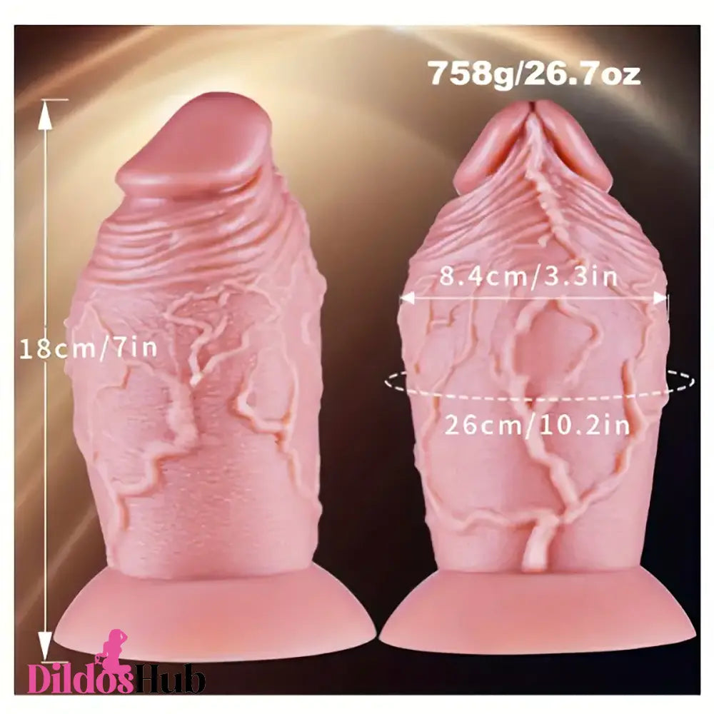 6.5in 7in Realistic Liquid Silicone Soft Thick Fat Anal Dildo With Real Veins