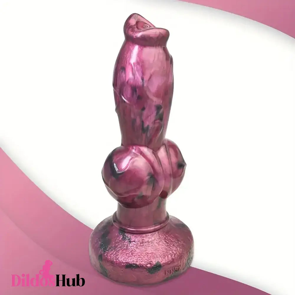 8.66in Dog Penis Knot Silicone Soft Big Animal Women Dildo With Suction Cup