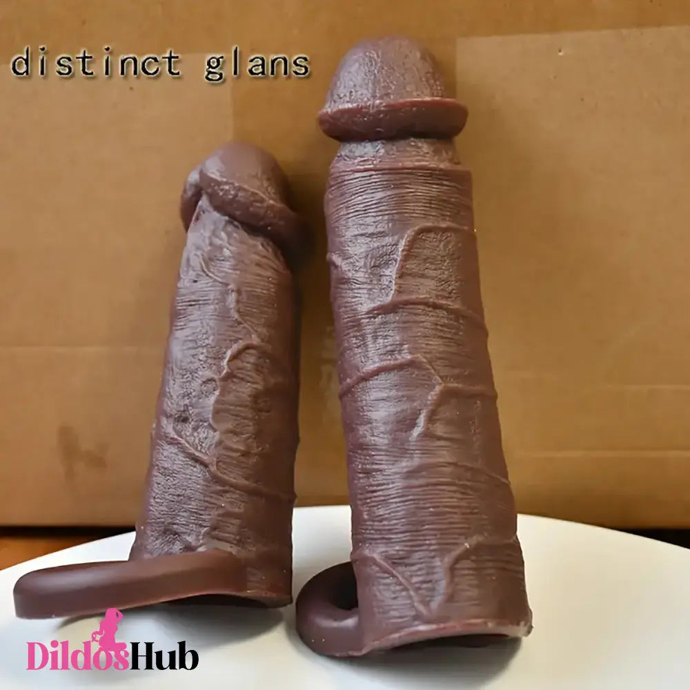 5.11in 6.29in Soft Silicone Small Lifelike Penis Dildo Sleeve Extension Gay