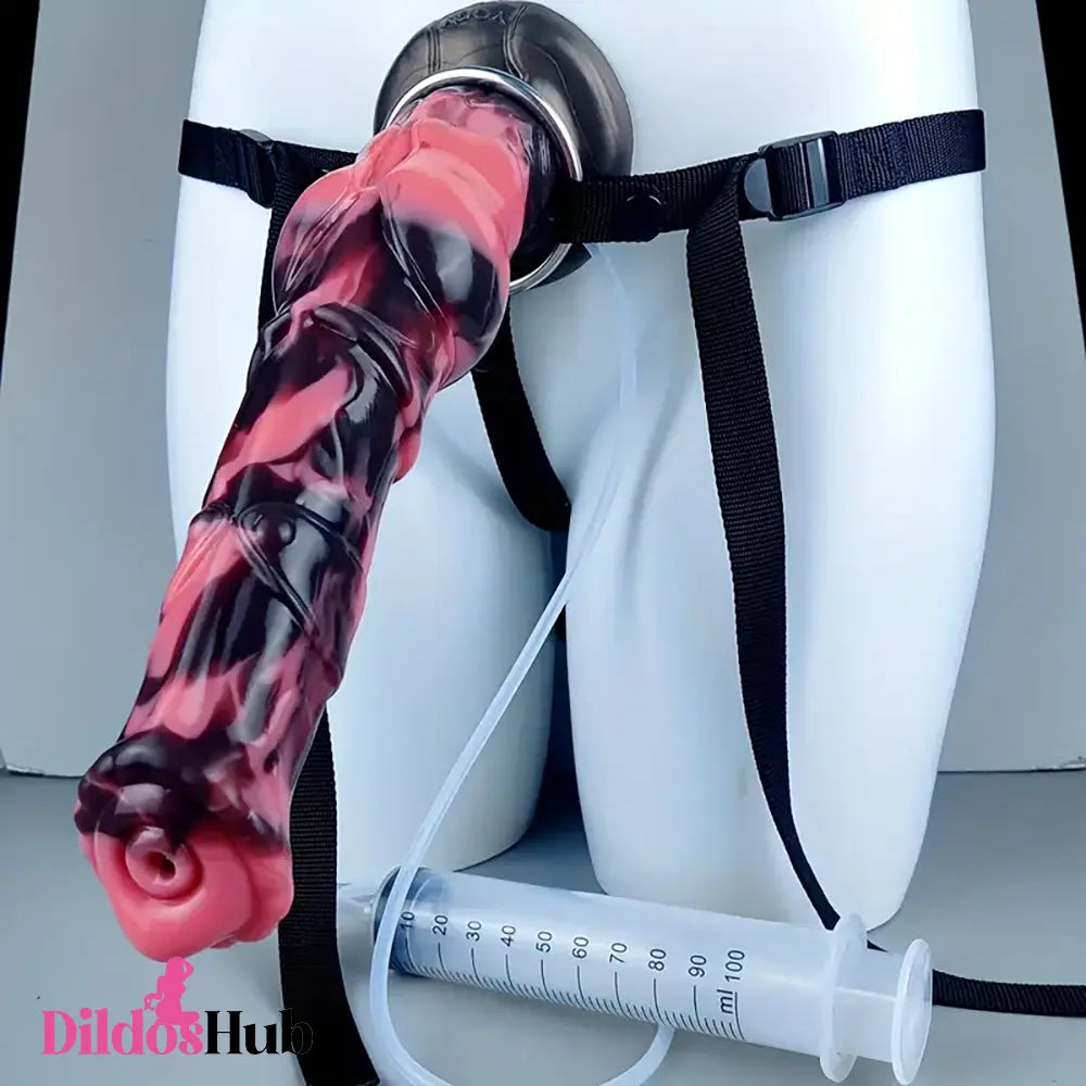 12in Big Silicone Soft Ejaculating Horse Cock knot Real Strap on Penis Dildo