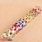 6.89in Glazed Spiked Glass Penis Massage Wand Dildo For Cock Massage