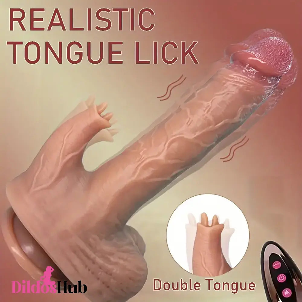 9in Real Thrusting Intense Vibrating Heating Auto Silicone Big Safe Liquid Dildo