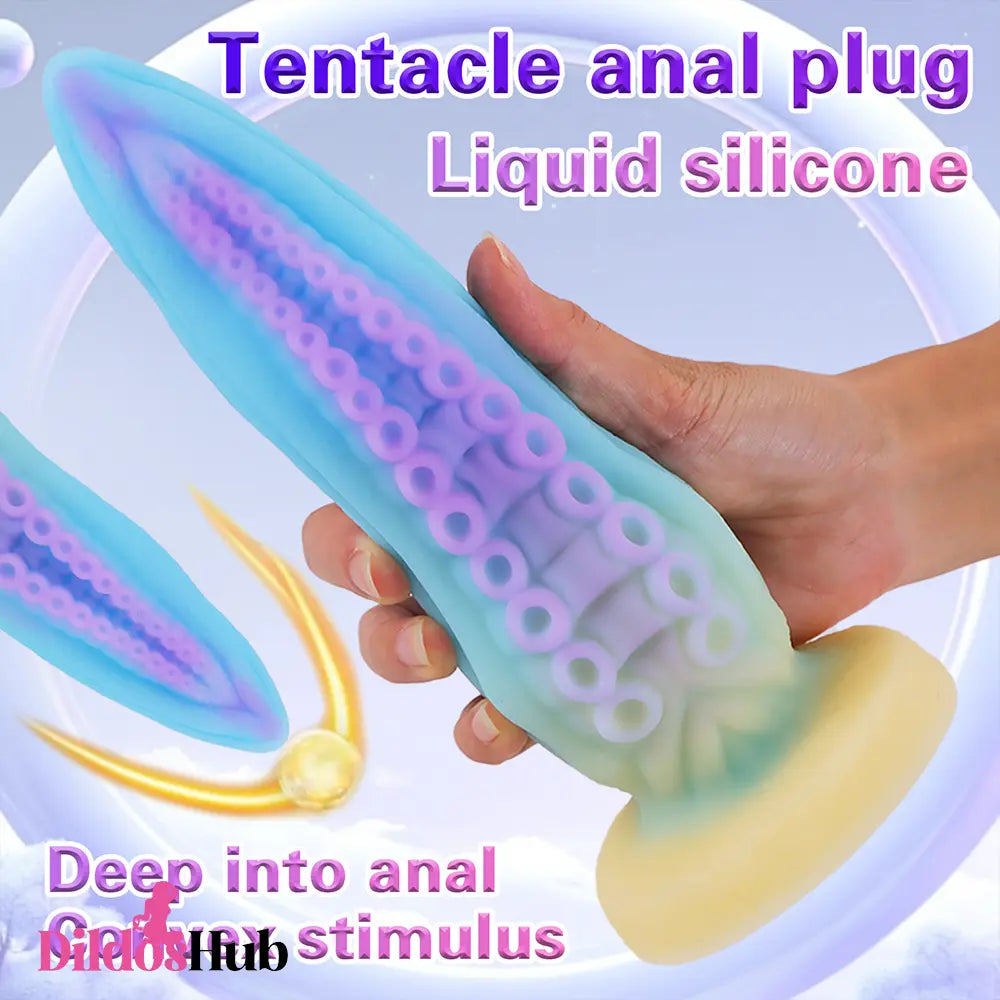 6.69in 7.87in 9.05in Fantasy Octopus Tentacle Silicone Soft Flexible Dildo