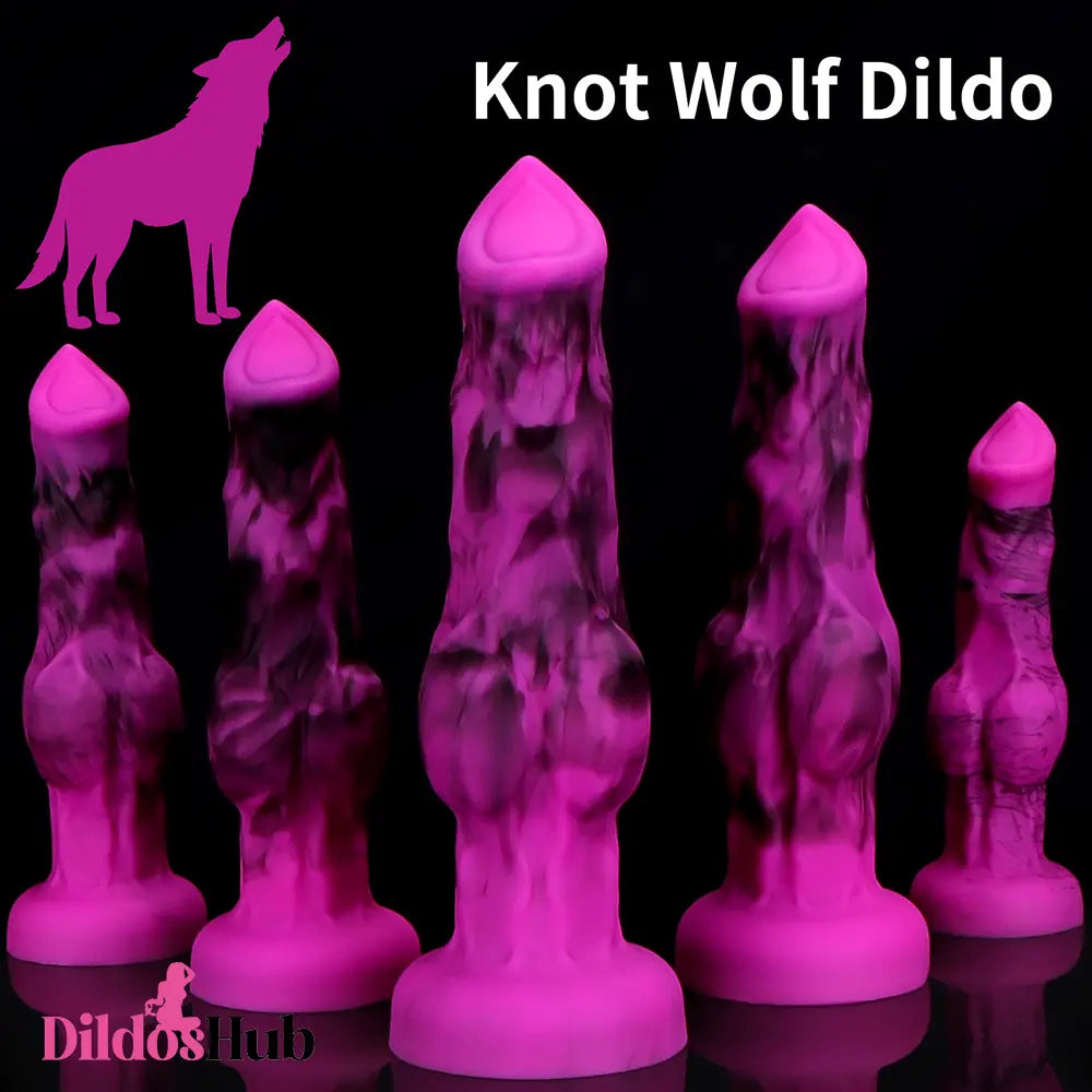 6.65in 7.63in 8.3in 9.25in 10.03in Fantasy Dog Knot Silicone Soft Cock Dildo