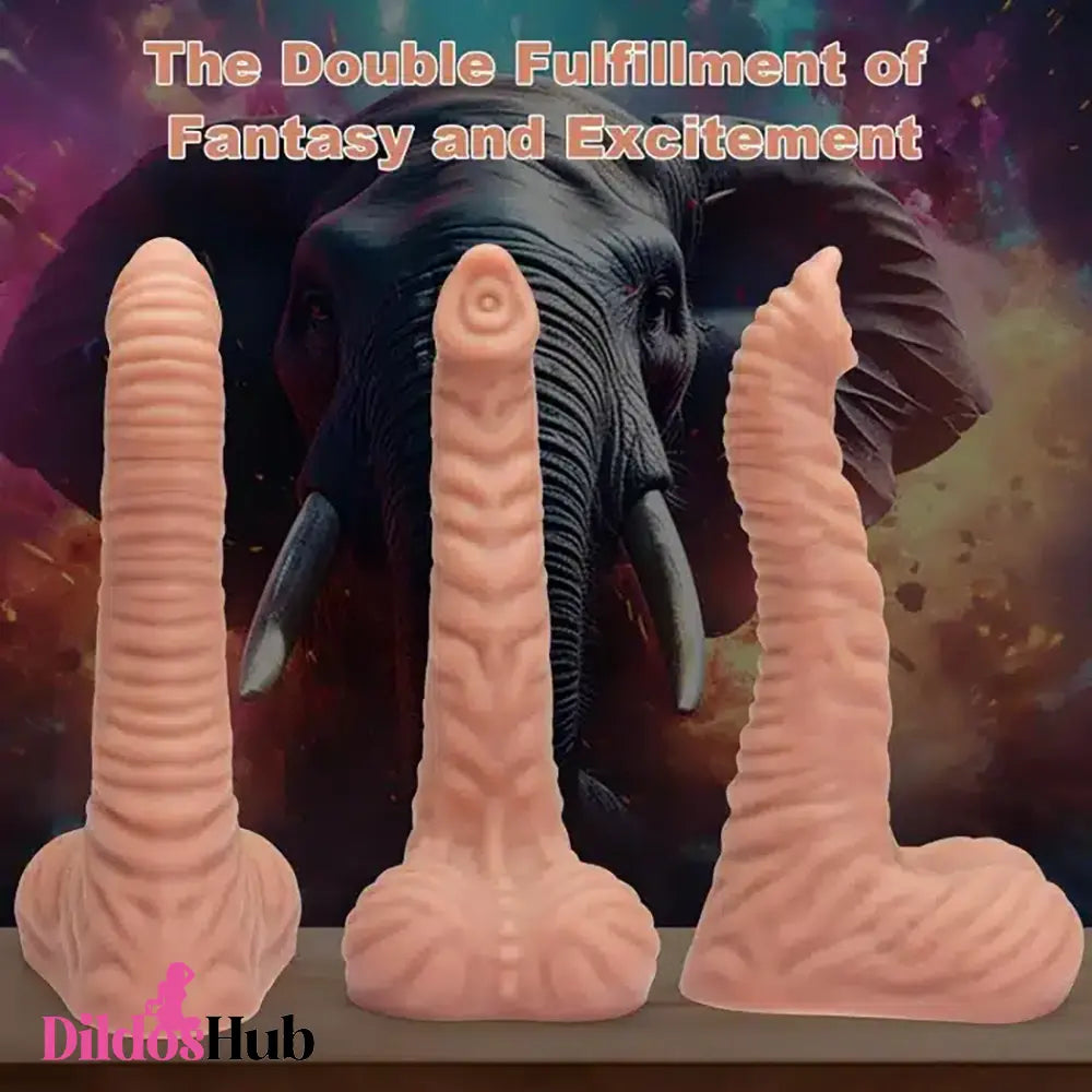 9.25in Big Silicone Soft Animal Elephant Trunk Dildo For Cock Sex Play