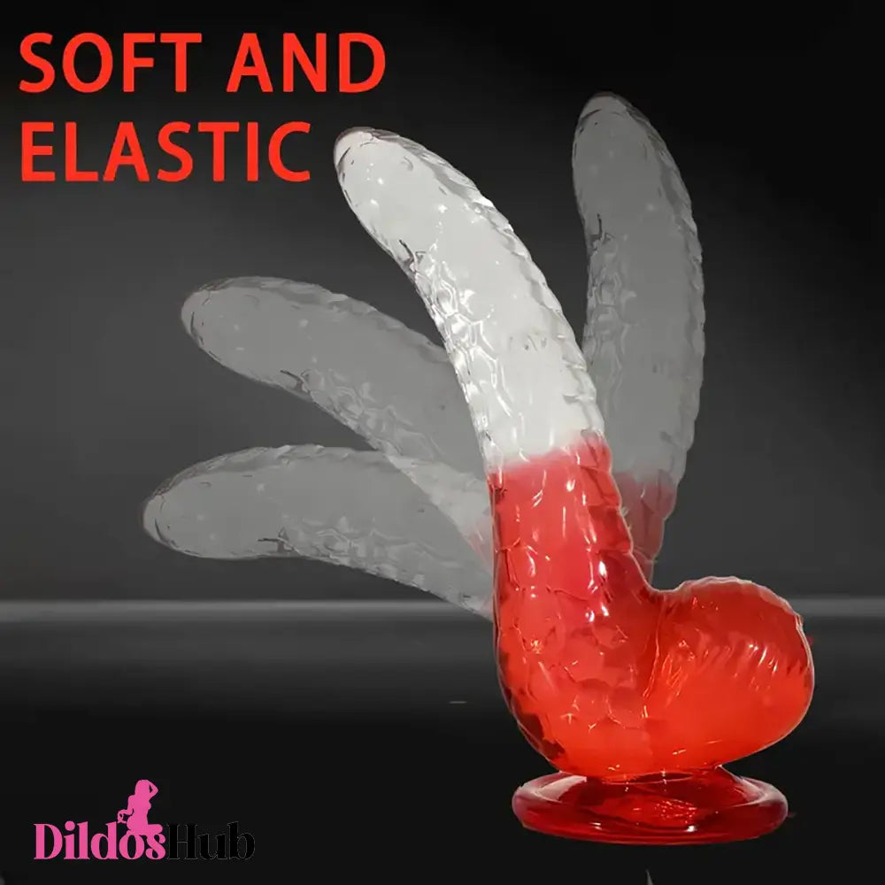 8.27in Soft Silicone Fantasy Gradient Jelly Dildo Waterproof Sex Toy
