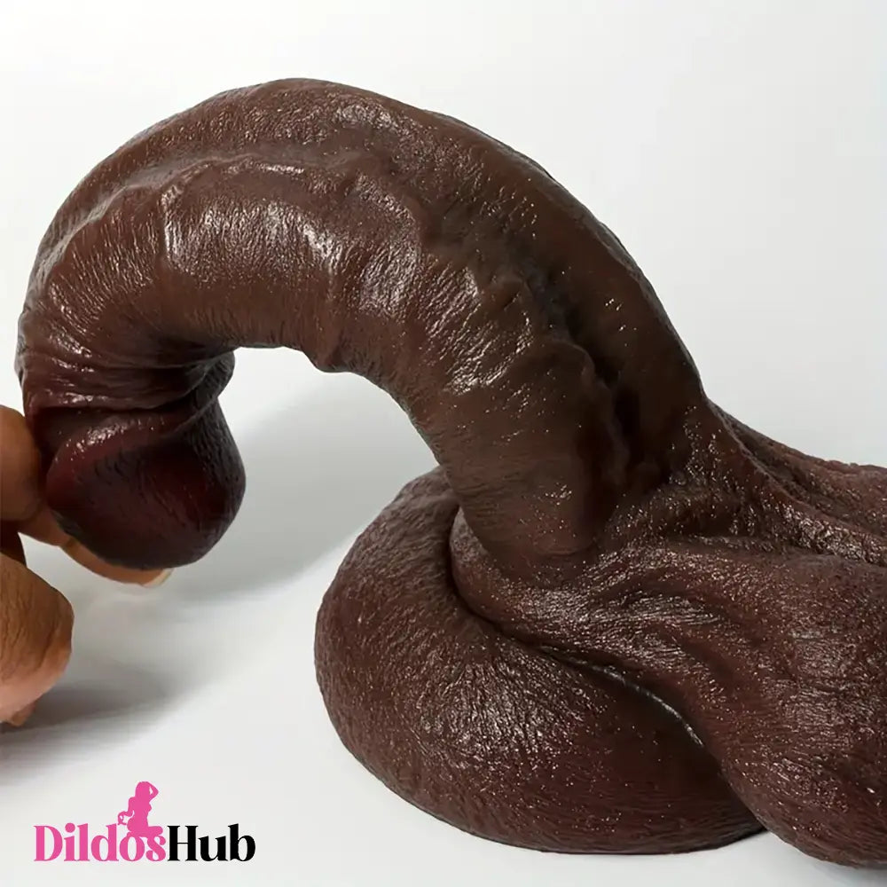 9.44in Soft Silicone Big Ebony Realistic Dildo For Women Intimate Play