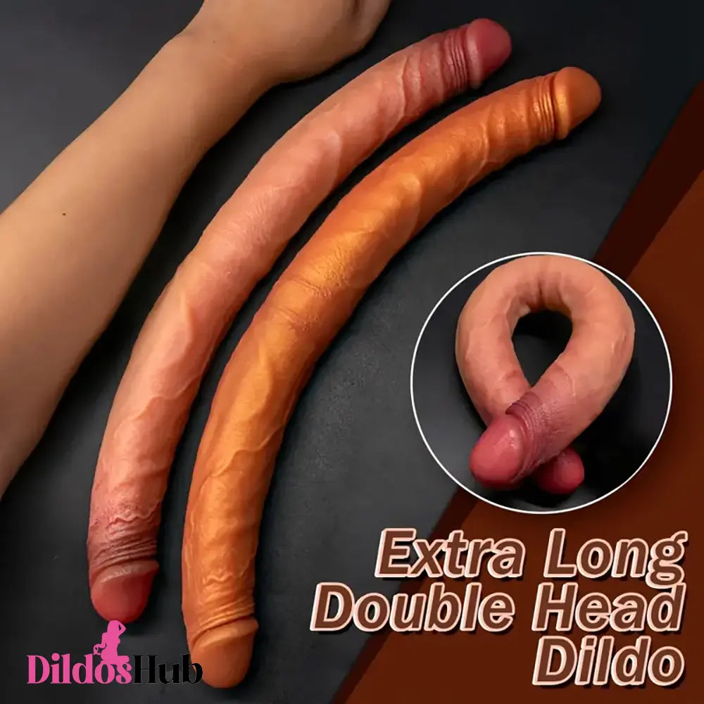 15.74in Soft Silicone Double-Headed Huge Long Anal Design Dildo Cock Toy
