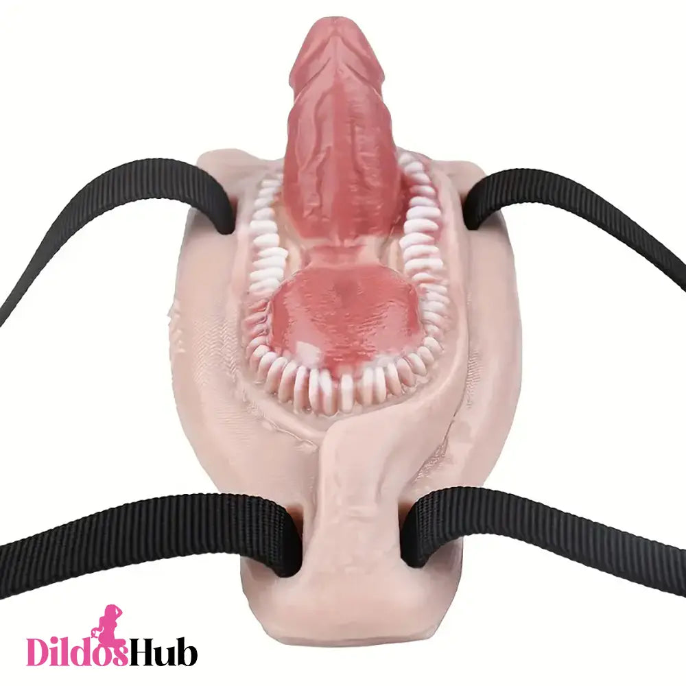 2.59in Super Small Silicone Strap on Wearable Dildo with Teeth For Women
