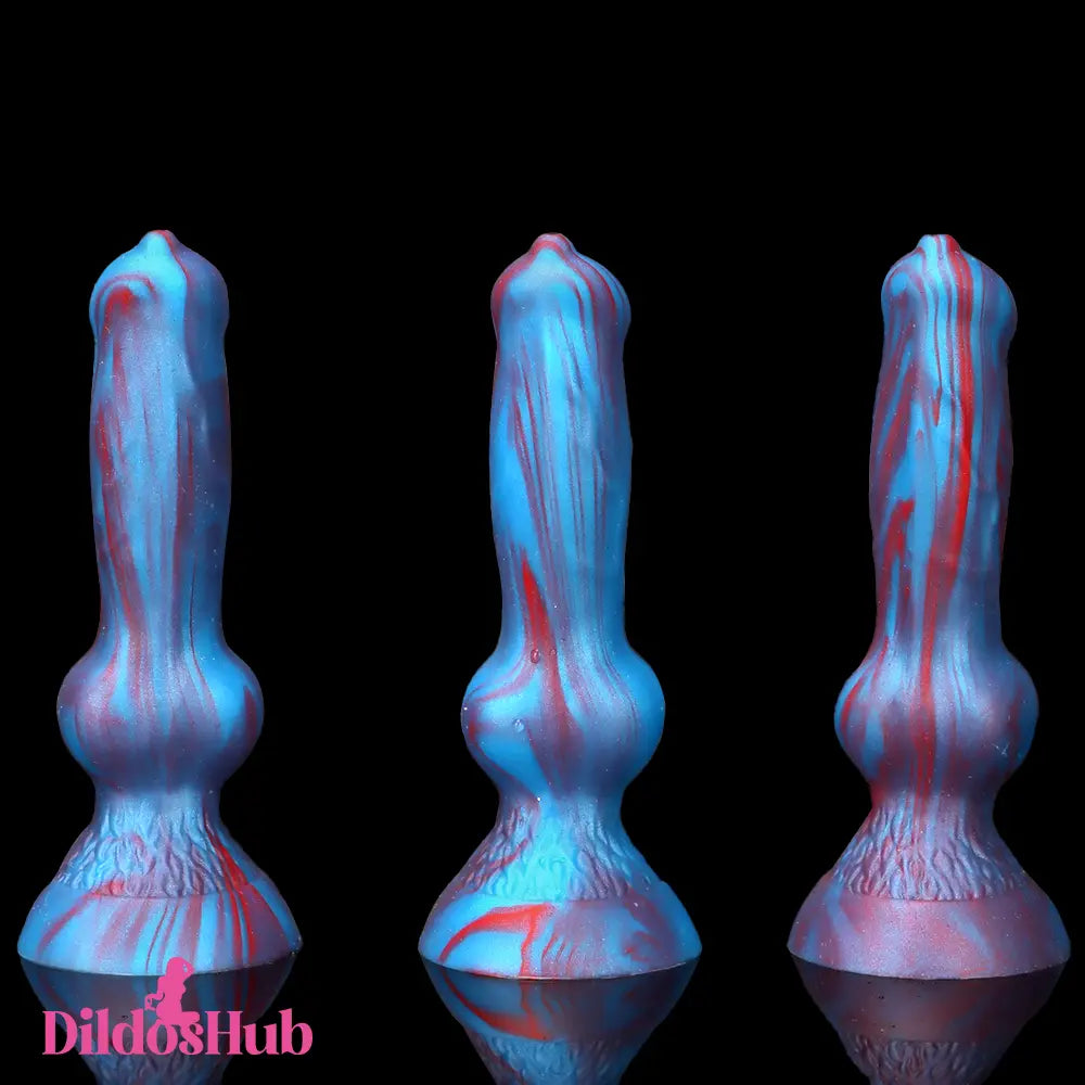 3.81in Mini Soft Silicone Lifelike Animal Dog Knotted Dildo For Beginners - Dildos Hub