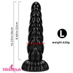 5.51in 7.87in 10.23in Spiral Black Butt Plug Male Female Suction Cup Dildo - Dildos Hub