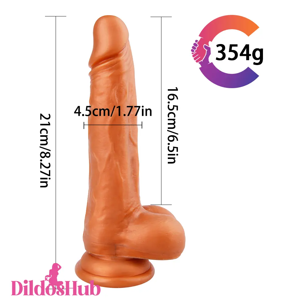 8.28in Soft Realistic Dildo Skin Feeling Sex Toy For Women With Sucker - Dildos Hub