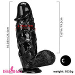 9.05in 10.03in 10.43in Big Black Real Feeling Dildo Female Masturbator - Dildos Hub