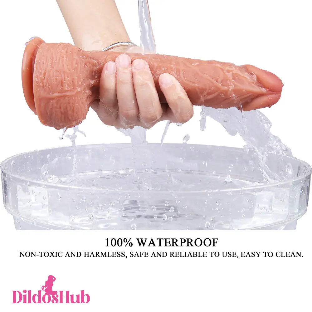 8.46in Real Penis Sex Toy Soft Silicone Big Dildo For G spot Stimulation - Dildos Hub