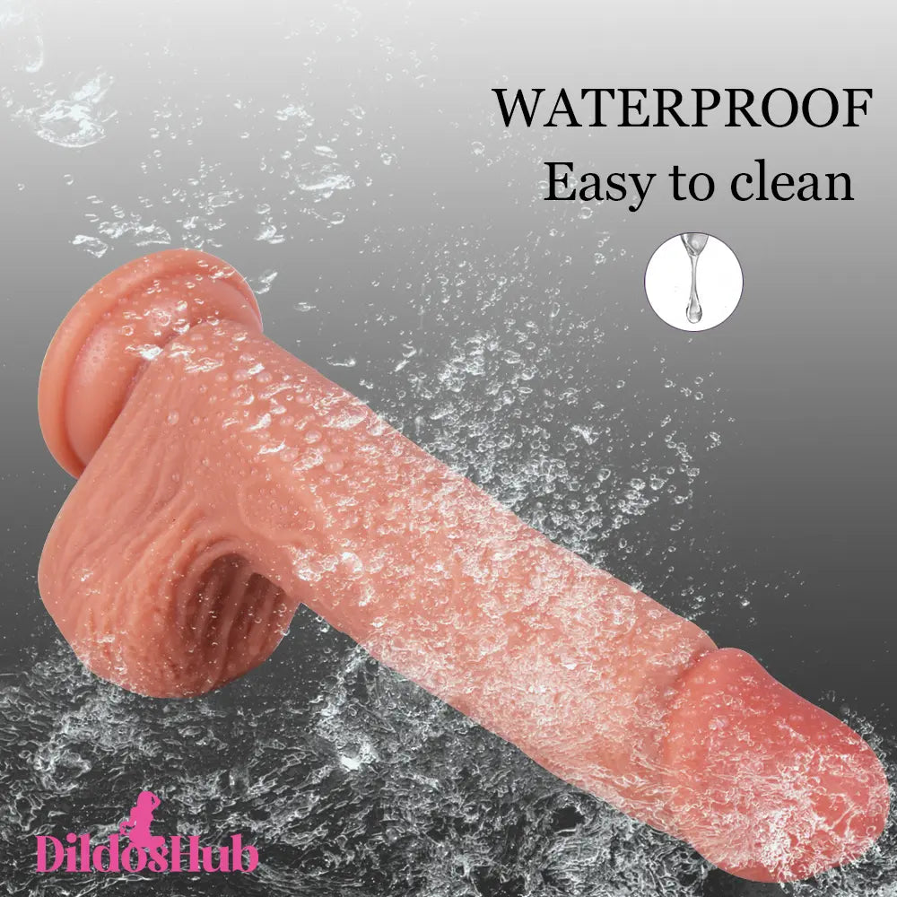 8.46in Real Penis Sex Toy Soft Silicone Big Dildo For G spot Stimulation - Dildos Hub