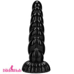 5.51in 7.87in 10.23in Spiral Black Butt Plug Male Female Suction Cup Dildo - Dildos Hub