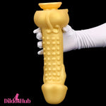 11.8in Liquid Huge Soft Silicone Fantasy Thick Gold Anal Female Dildo Dildos Hub