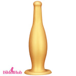 6.7in 11.41in Gold Beer Bottle Silicone Soft Big Anal Vaginal Butt Plug Dildo - Dildos Hub