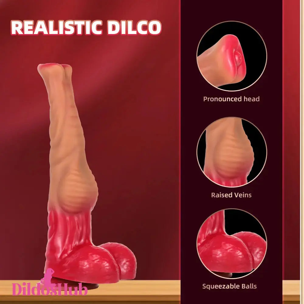 12.6in 14.37in 15.94in Liquid Silicone Animal Horse Cock Super Long Dildo Dildos Hub