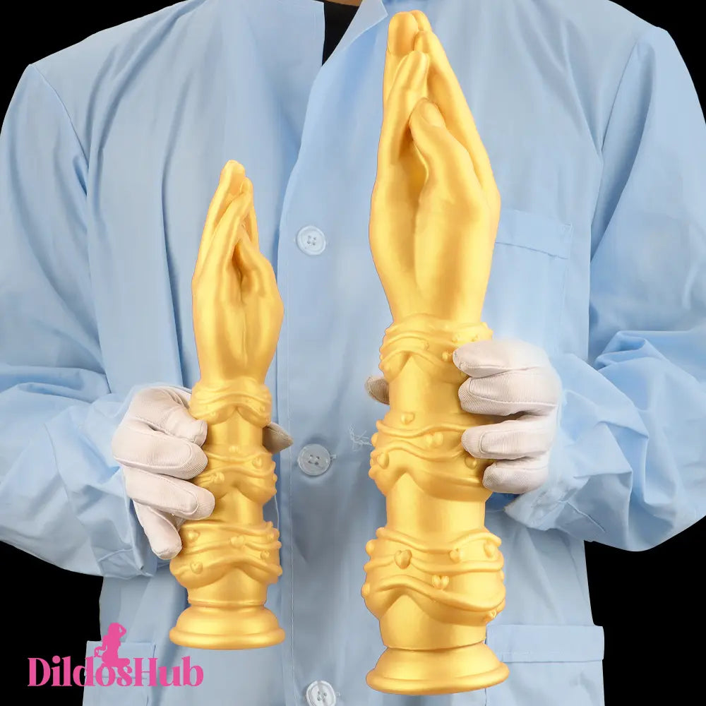 7.28in 9.84in 13.38in Premium Silicone Soft Fist Hands Big G Spot Dildo Dildos Hub