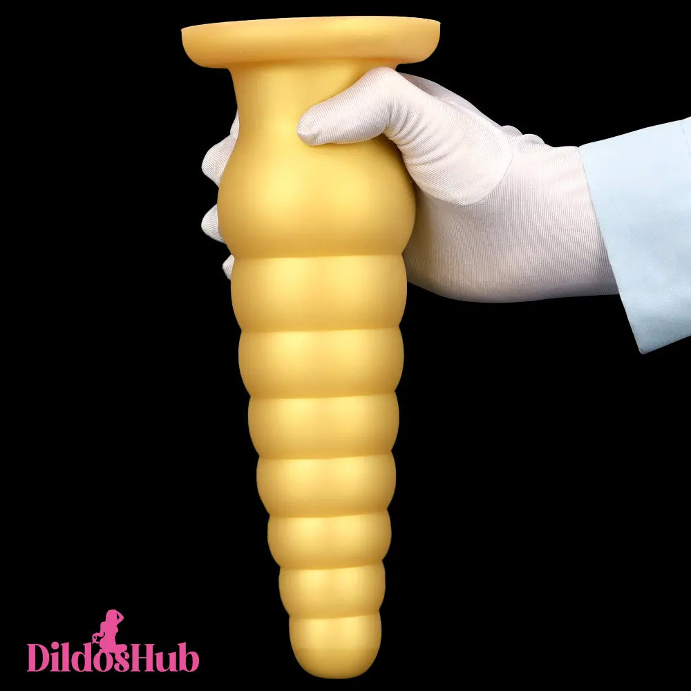 10.63in Soft Silicone Big Gold Butt Plug Dildo For Anal Clit Love Sex Toy Dildos Hub