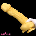 11.8in Liquid Huge Soft Silicone Fantasy Thick Gold Anal Female Dildo Dildos Hub