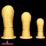 6.1in 8.46in 10.43in Soft Liquid Silicone Thick Gold Male Butt Plug Dildo Dildos Hub