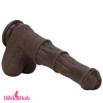 9.05in Ebony 4in1 Heating Thrusting Vibrating Rotation Remote Horse Dildo Dildos Hub