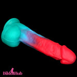 9.05in Big Smart Heating Thrusting Vibrating Remote Control Anal Dildo Dildos Hub