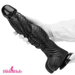 14.56in Big Black Thick Long Dragon Fantasy Monster Dildo Prostate Massager - Dildos Hub