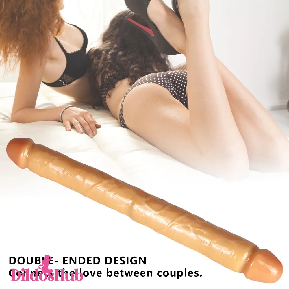 18in Big Long Dual Penetration Dildo For G-Spot Lesbian Stimulation - Dildos Hub