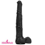 14.76in Extra Long Huge Black Soft Liquid Silicone Horse Real Sex Dildo Dildos Hub