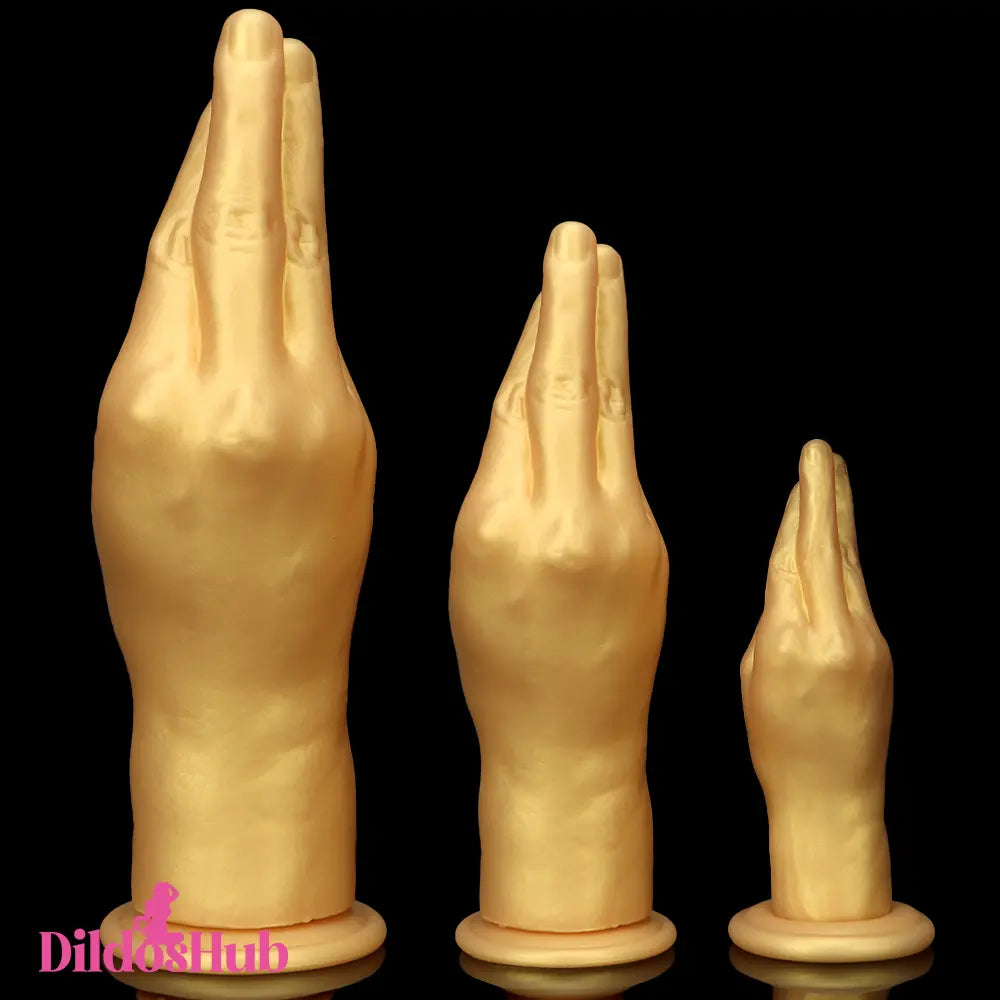 6.3in 8.66in 11.02in Gold Hands Silicone Soft Big Dildo For Fisting Orgasm - Dildos Hub