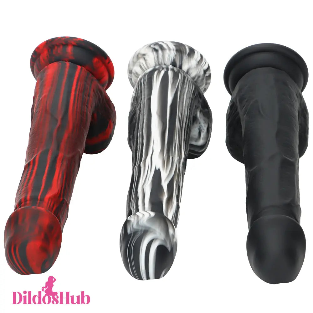 7.67in Premium Silicone Soft Mixed Color Dildo For Clitoris Stimulator - Dildos Hub