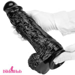 12.2in Super Big Thick Realistic Black Dildo BDSM Sex Toy For Women - Dildos Hub