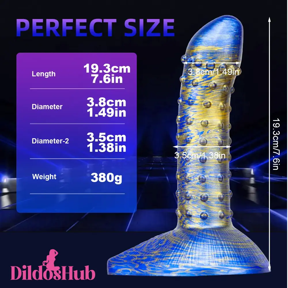 7.6in Soft Silicone Fantasy Spiked Powerful Suction Cup Dildo Anal Sex Toy - Dildos Hub