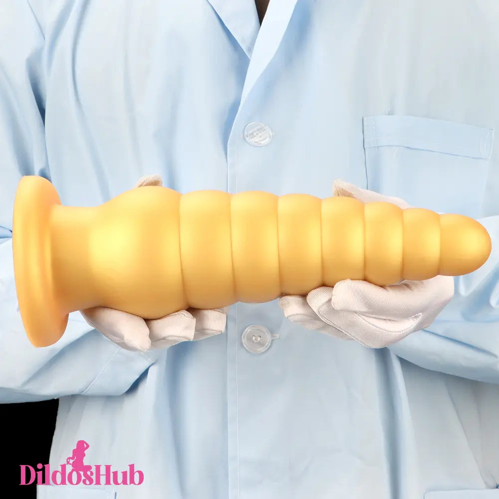 10.63in Soft Silicone Big Gold Butt Plug Dildo For Anal Clit Love Sex Toy Dildos Hub