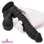 8.07in Big Fantasy Double Layer Silicone Soft Scale Caterpillar Odd Dildo - Dildos Hub