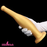 6.7in 11.41in Gold Beer Bottle Silicone Soft Big Anal Vaginal Butt Plug Dildo - Dildos Hub