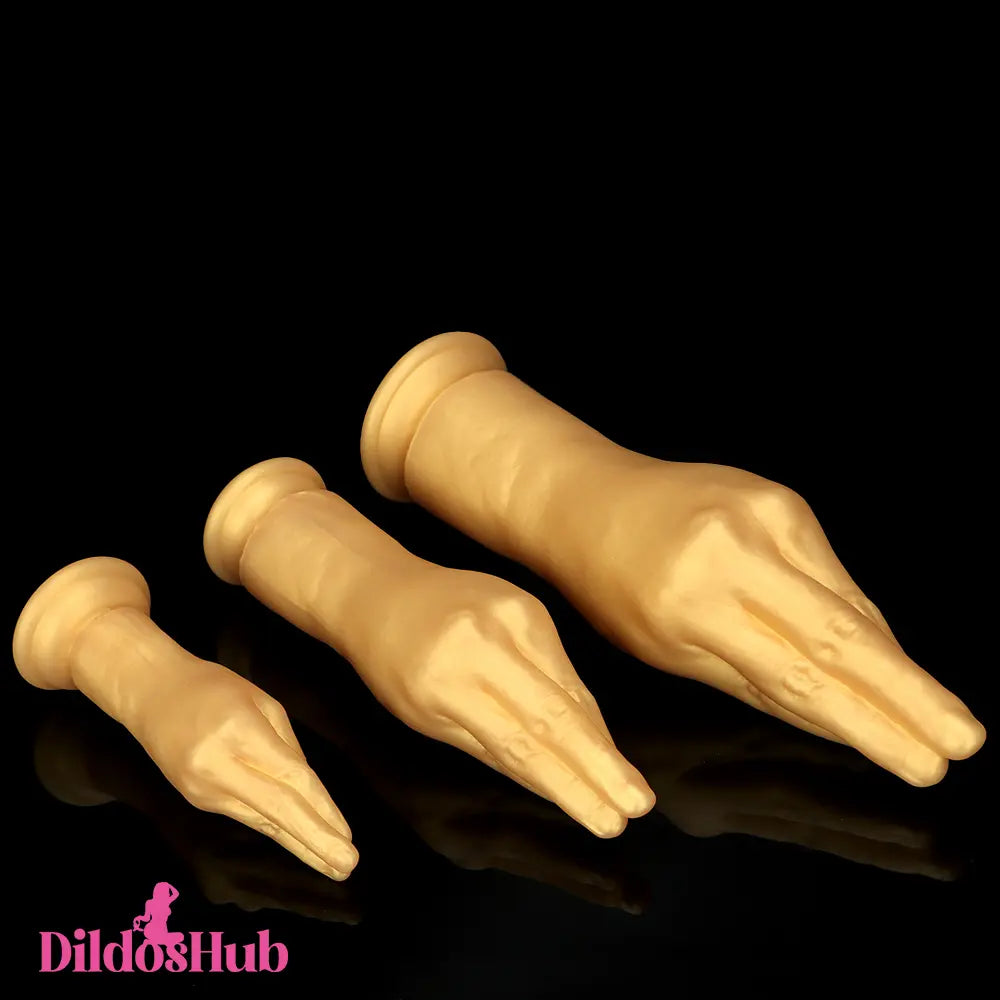 6.3in 8.66in 11.02in Gold Hands Silicone Soft Big Dildo For Fisting Orgasm - Dildos Hub