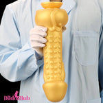 11.8in Liquid Huge Soft Silicone Fantasy Thick Gold Anal Female Dildo Dildos Hub