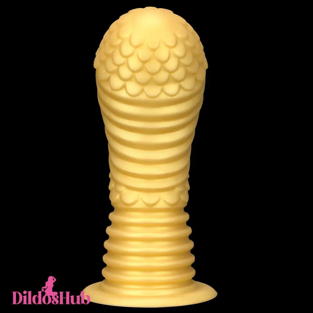 6.1in 8.46in 10.43in Soft Liquid Silicone Thick Gold Male Butt Plug Dildo Dildos Hub