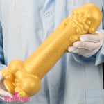 11.8in Liquid Huge Soft Silicone Fantasy Thick Gold Anal Female Dildo Dildos Hub