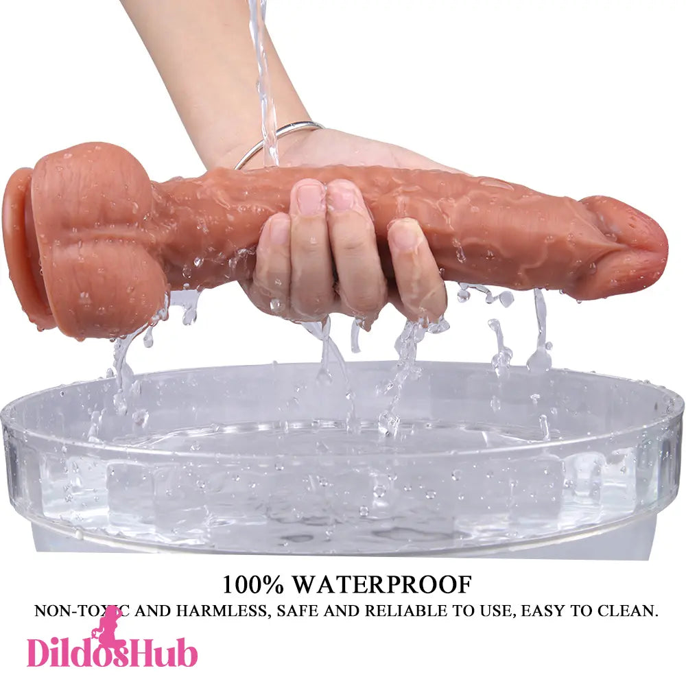 10.04in Skin Feeling Real Soft Dildo Female Adult Toy With Sucker Dildos Hub
